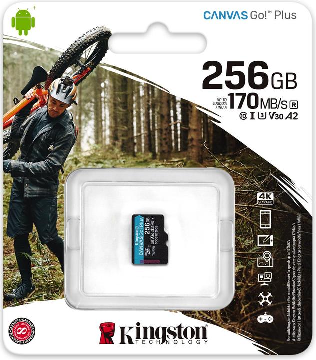 Productafbeelding Kingston Canvas Go Plus (256 GB, microSDXC, U3, UHS-I)