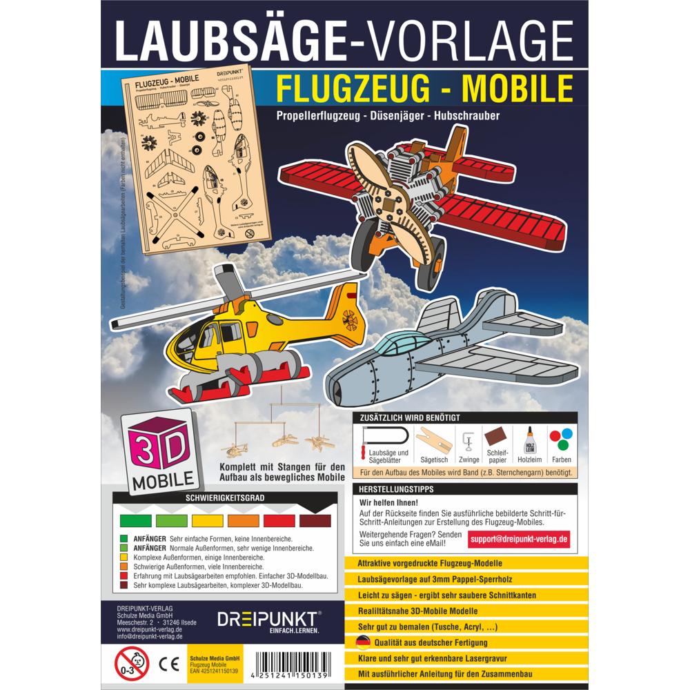 Schulze Media, Handsäge, Laubsägevorlage Flugzeug-Mobile