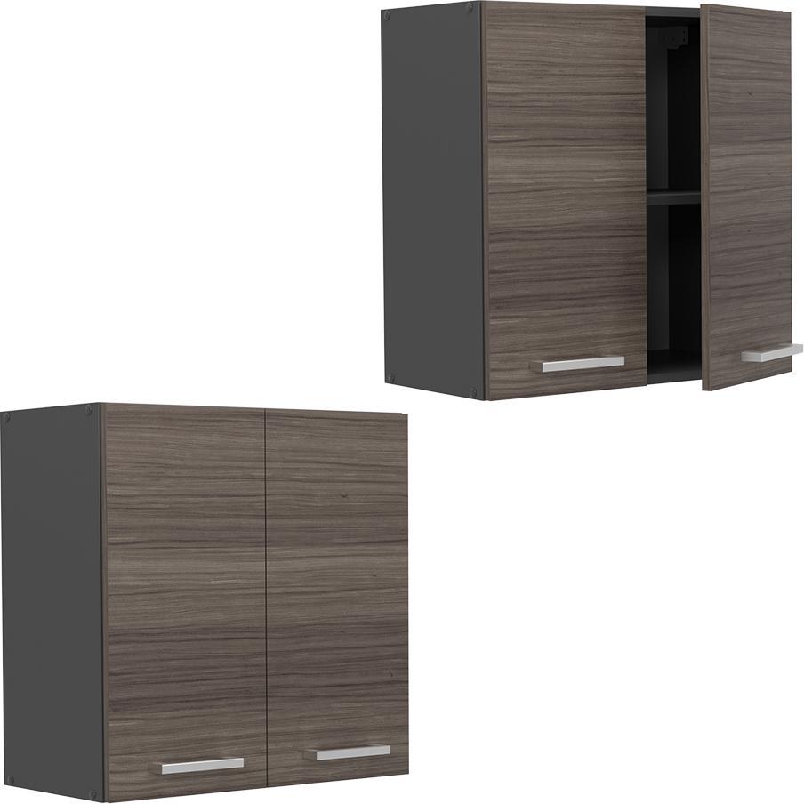 Vicco, Regal, Hängeschrank R-Line, Edelgrau/Anthrazit, 60 cm (60 x 60 x 31 cm)