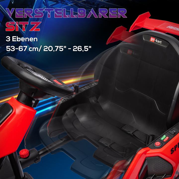 Immagine prodotto Homcom Kinder Elektro Gokart Kunststoff, Metall Rot+Schwarz