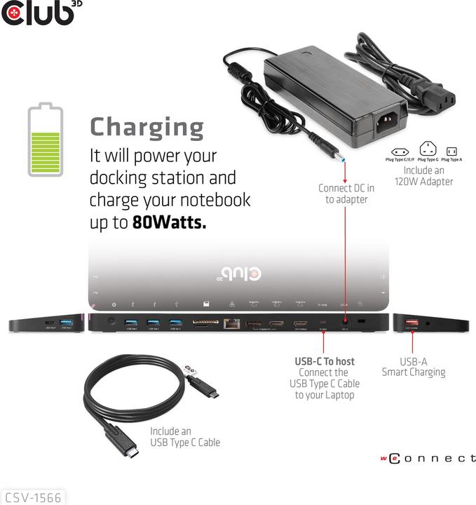 Produktbild Club 3D CSV-1566 (USB-C)