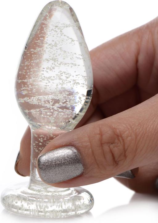 Actual product image XR Brands GlowInTheDark GlasAnalplug Klein