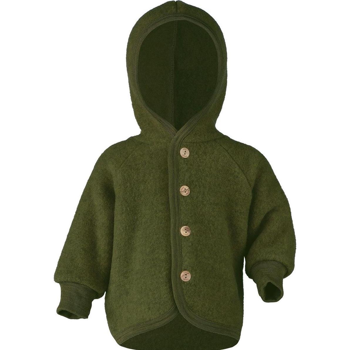 Engel Natur, Unisex, Jacke, Fleece Hoodie Jacke (62, 68), Grün, 68, 62
