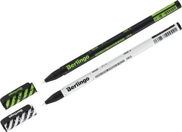 Berlingo Kugelschreiber mit blauer Kappe. 0,7 mm Tech it MIX (Blau, Grün, Schwarz, 1x)