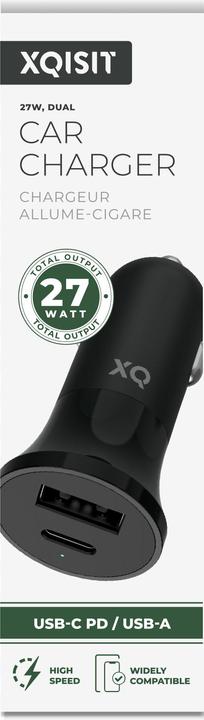 Actual product image Xqisit NP Car Charger PD27W Dual USB-A & USB-C