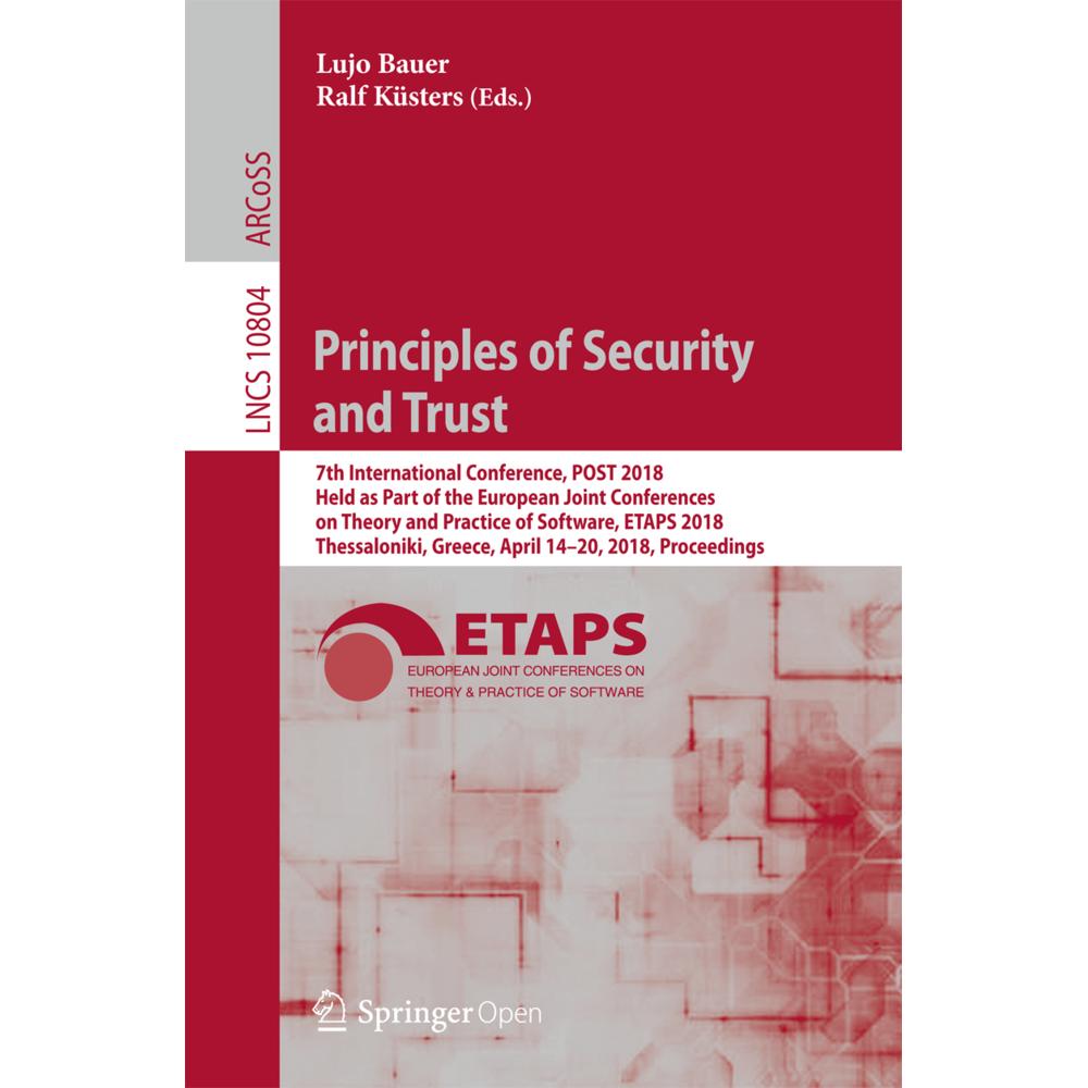 Principles of Security and Trust, Fachbücher von Ralf Küsters, Lujo Bauer