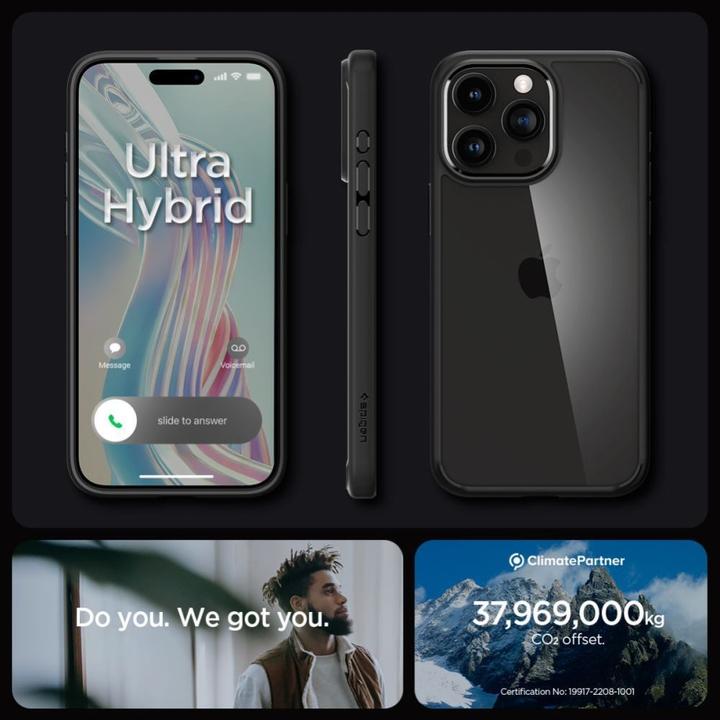 Actual product image Spigen Ultra Hybrid iPhone 15 Pro 6.1" czarny/matte black ACS06713 (Apple iPhone 15 Pro)