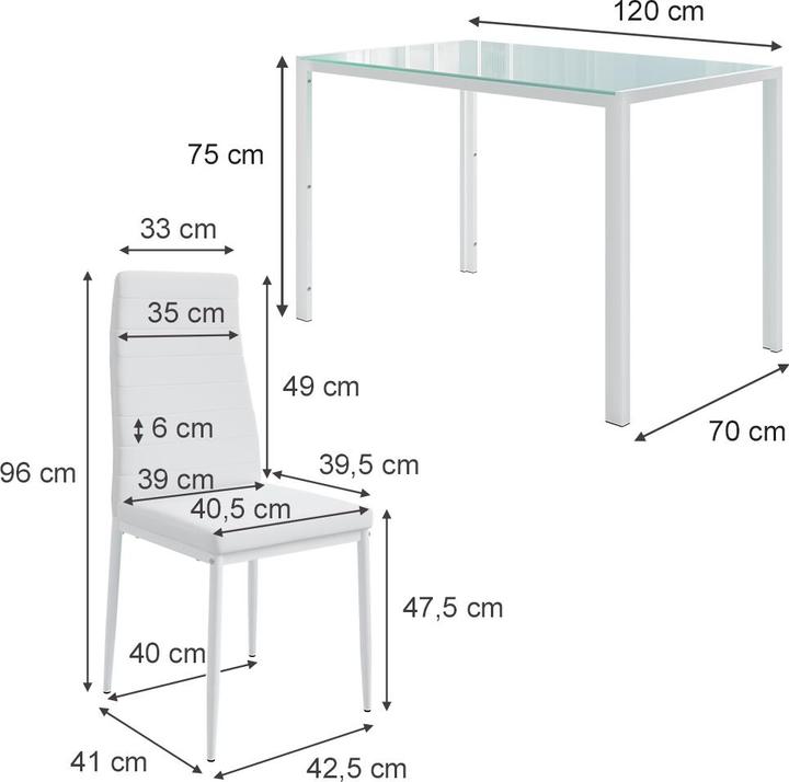 Actual product image Vicco Grand with 4 chairs (Glass)