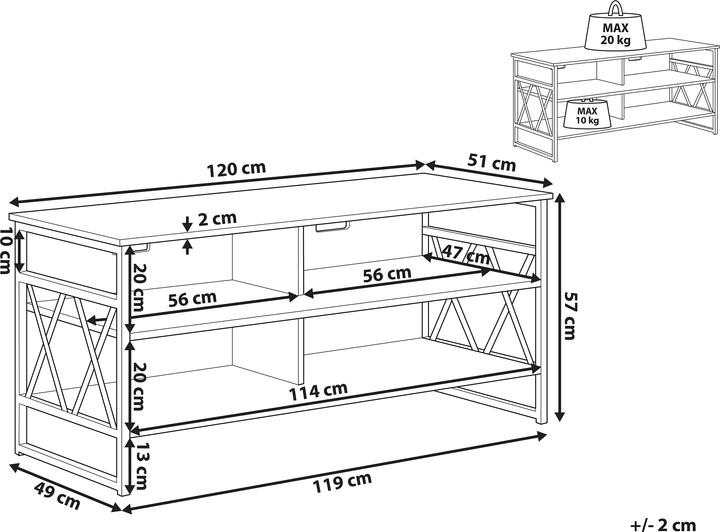 Produktbild Beliani Carlisle (120 x 51 x 57 cm)