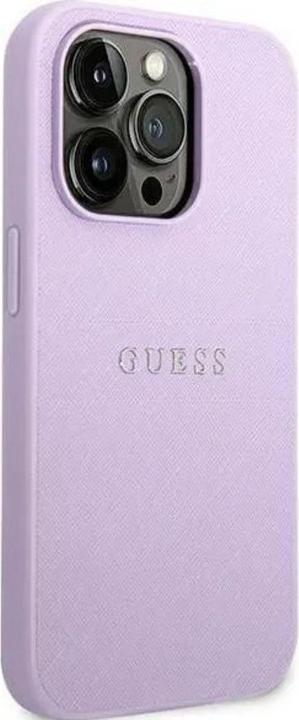 Actual product image Guess GUHCP14LPSASBPU iPhone 14 Pro 6.1" fioletowy/purple Saffiano Strap (Apple iPhone 14 Pro)