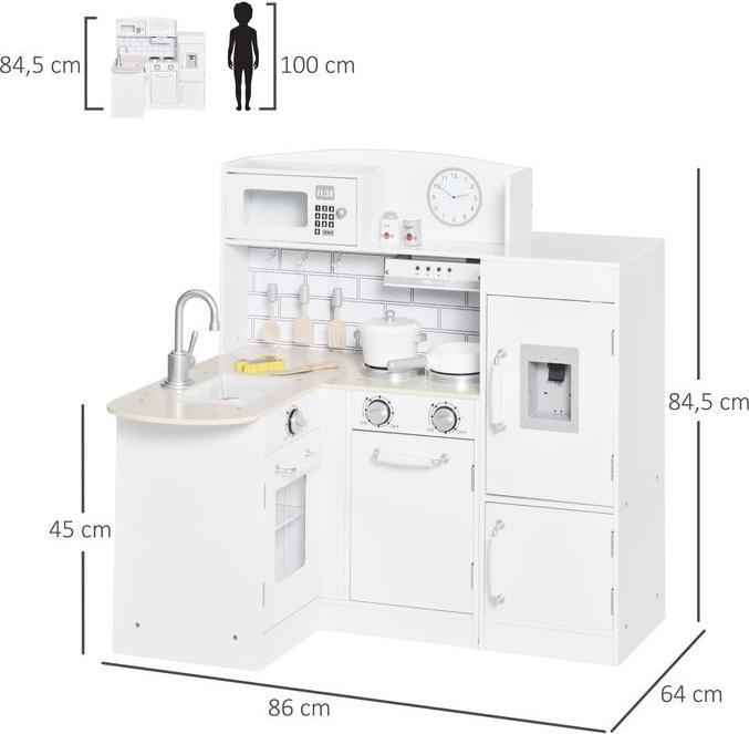 Produktbild Swisshandel24 Kinderküche Spielküche mit elektronischem Wasserspender, Backofen, Weiss