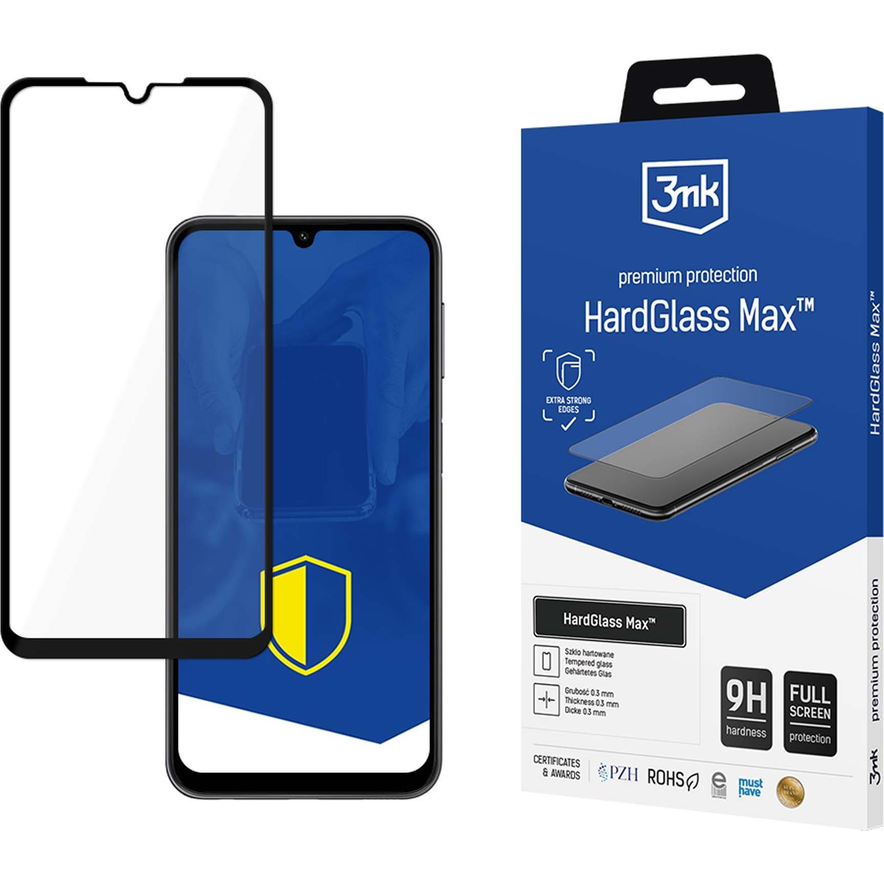 3MK HardGlass Max für Samsung Galaxy A24 4G/A25 5G schwarzer Rahmen (1 Stück, Samsung Galaxy A25 5G), Smartphone Schutzf...