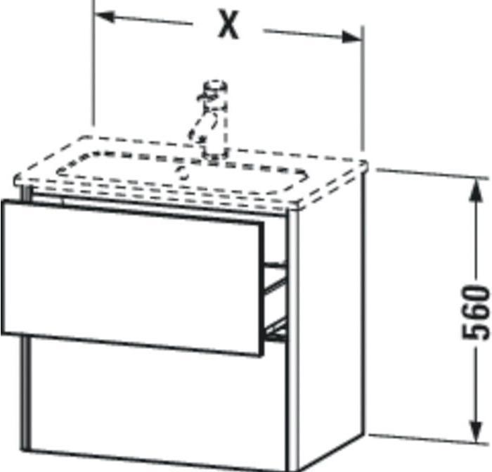Actual product image Duravit WT vanity unit XSQUARE COMPACT 560x610x388mm concrete grey matt (61 x 56 x 39 cm)