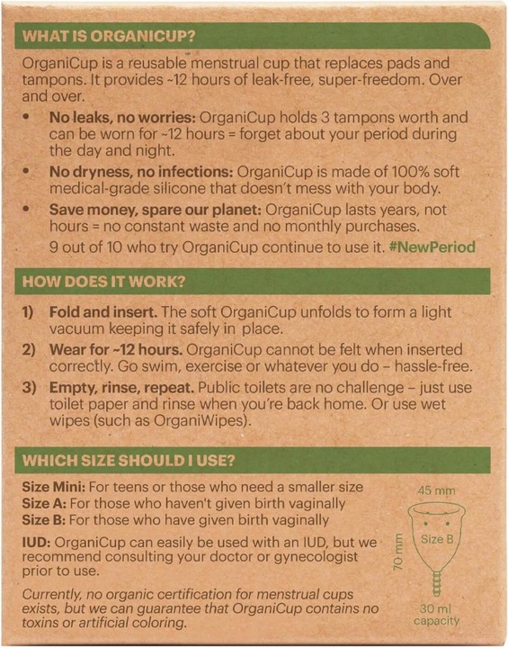 Actual product image AllMatters OrganiCup Menstrual cup Size B (Large)