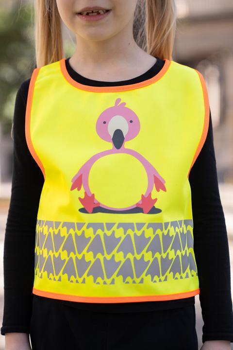 Produktbild Korntex Kinder Warnweste Gelb/Flamingo Wildlife CO2 Neutral Hautsicherheit XXS EN 17353 ® FUNFLAMYW (XXS)