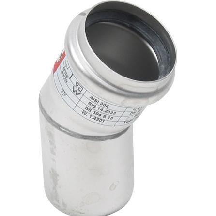 Blücher, Accessori per installazione sanitaria, bøjn.30.0gr.50mm - w.O-ring RF AISI 304.Alm RF stål