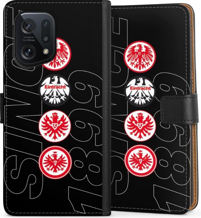 Actual product image DeinDesign Tasche für Oppo Find X5 Handy Flip Case Wallet Cover Handytasche Leder Adler Eintracht Frankfurt (Oppo Find X5)