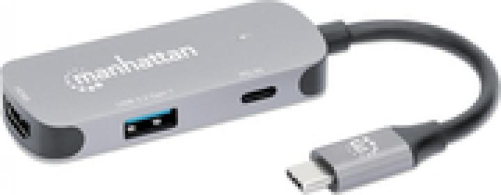 Produktbild Manhattan USB-C auf HDMI 3-in-1 Docking-Konverter mit Power Delivery (USB-C, 3 Ports)