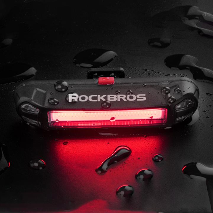 Actual product image Rockbros A54BK rear bicycle light + micro USB - USB-A cable - black (100 lm)
