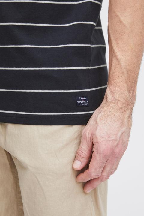 Actual product image FQ1924 FQTom SS stripe tee w logo print 21900644 (S)