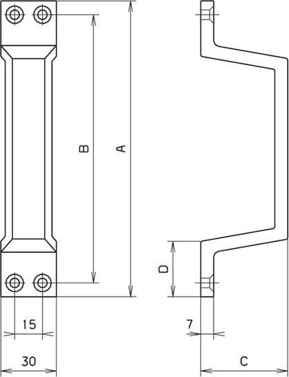 Image du produit Poignée de porte en aluminium