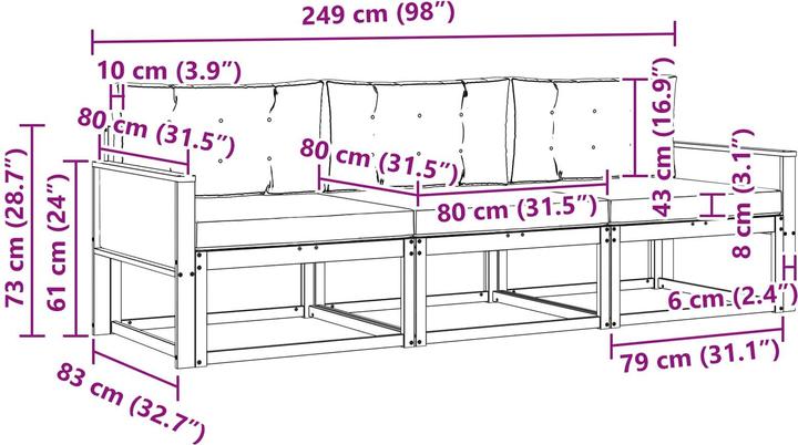 Produktbild vidaXL Outdoor-Sofagarnitur
