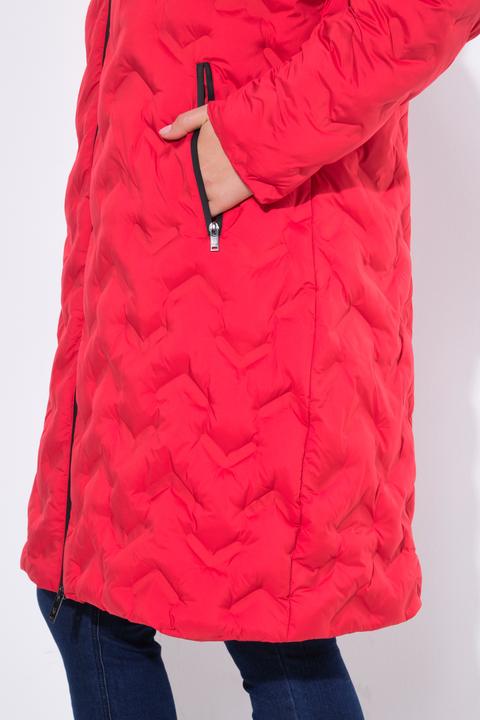 Immagine prodotto Ulla Popken Cappotto trapuntato HYPRAR con taglio svasato, zip a cursore doppio e cappuccio