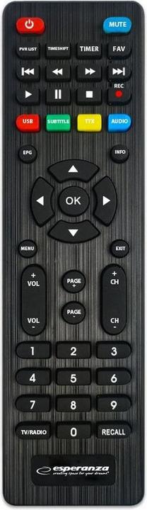 Actual product image Esperanza EV107R TV Set-Top-Box Kabel Schwarz (DVB-T2)