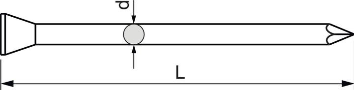 Actual product image Don Quichotte Skirting board pins, TK 1.5x35 mm Panel pins with diamond tip (100 pcs., 35 mm)