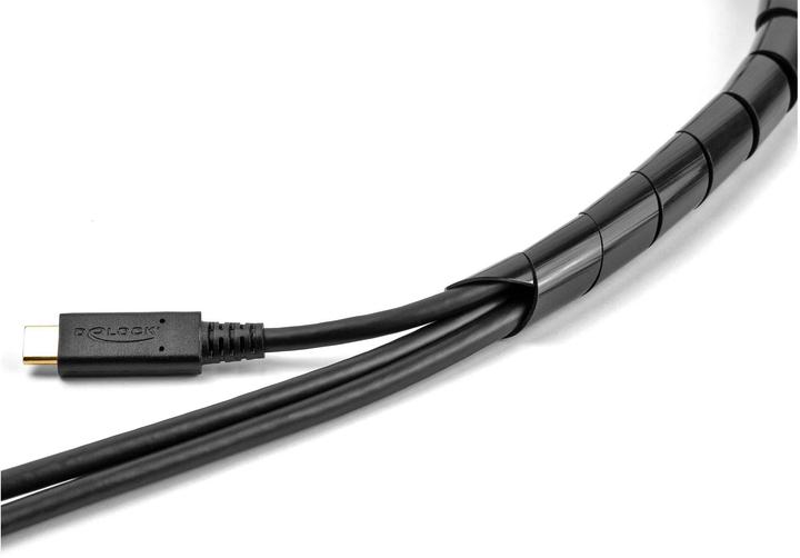 Actual product image Delock Spiro hose flexible 2 m x 10 mm Black (Cable spiral hose, 200 cm)