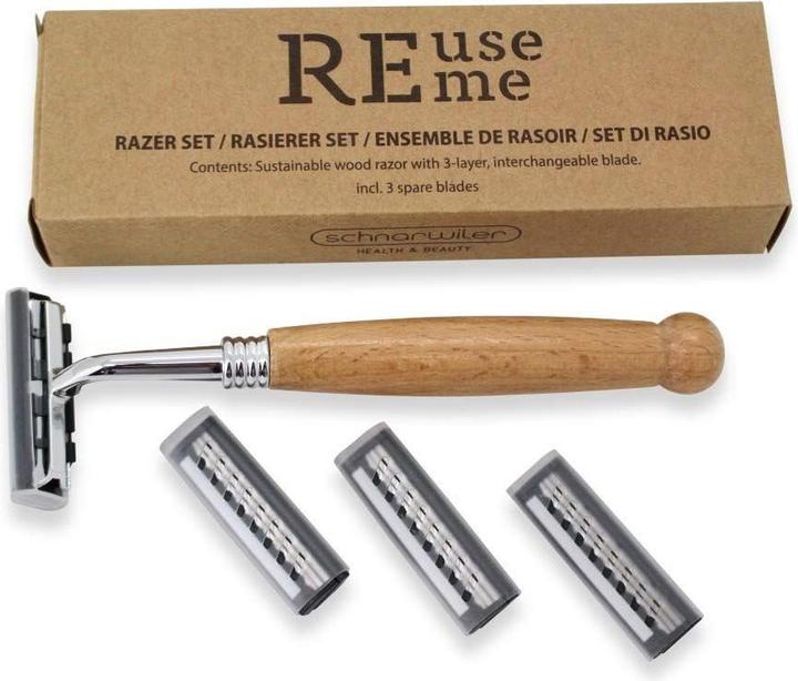 Actual product image ReUseMe Rasier Set aus Bambus inklusive 3 Ersatzklingen