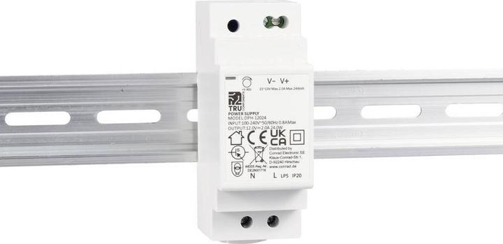 Image du produit Tru Components DPH-12024 Hutschienen-Netzteil (DIN-Rail) 12 V/DC 2 A 24 W Anzah