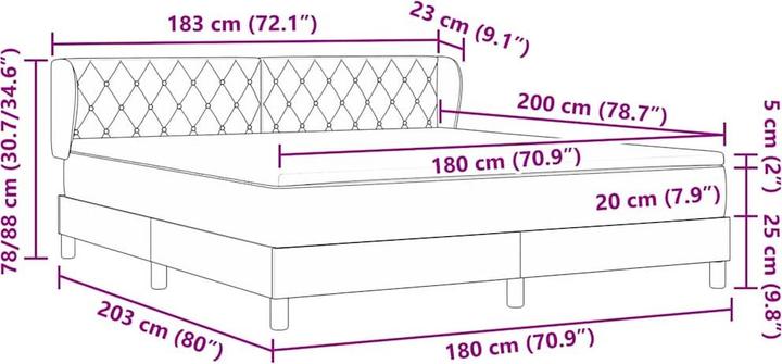 Produktbild vidaXL Boxspringbett (180 x 200 cm)