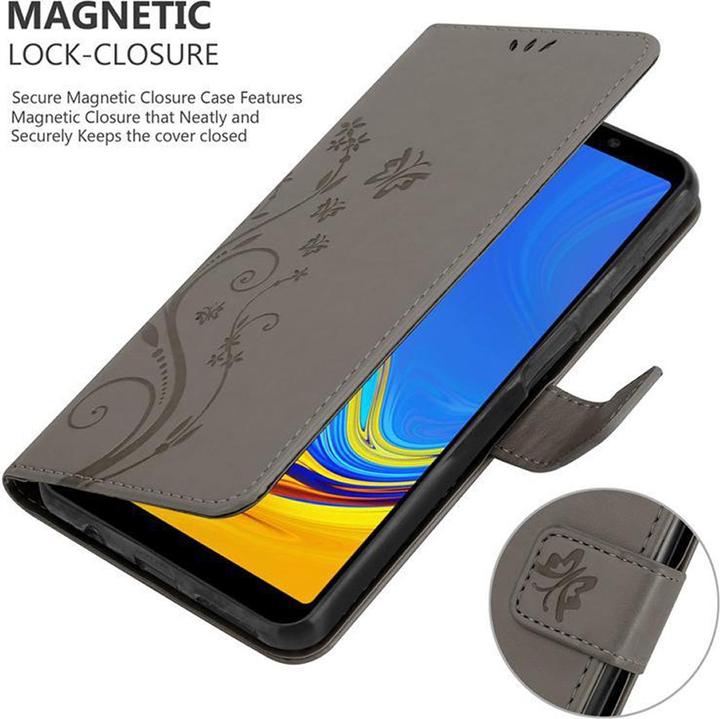 Actual product image Cadorabo Flower Book Cover (Samsung Galaxy A7 (2018))