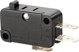 Produktbild Omron Industrial Automation Mikroschalter, V, 15A, 1 Wechsler, 1.96N, Kurzer Rollenhebelbetätiger