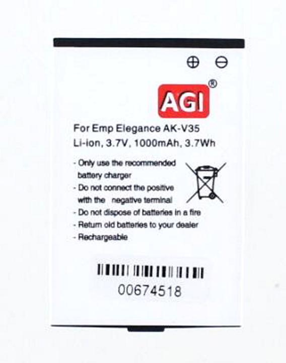 Immagine prodotto AGI 13184 - Batteria - Nero - Bianco - Ioni di litio (Li-ion) - 1000 mAh - 3,7 V - 56 mm (Codici a barre 1D)