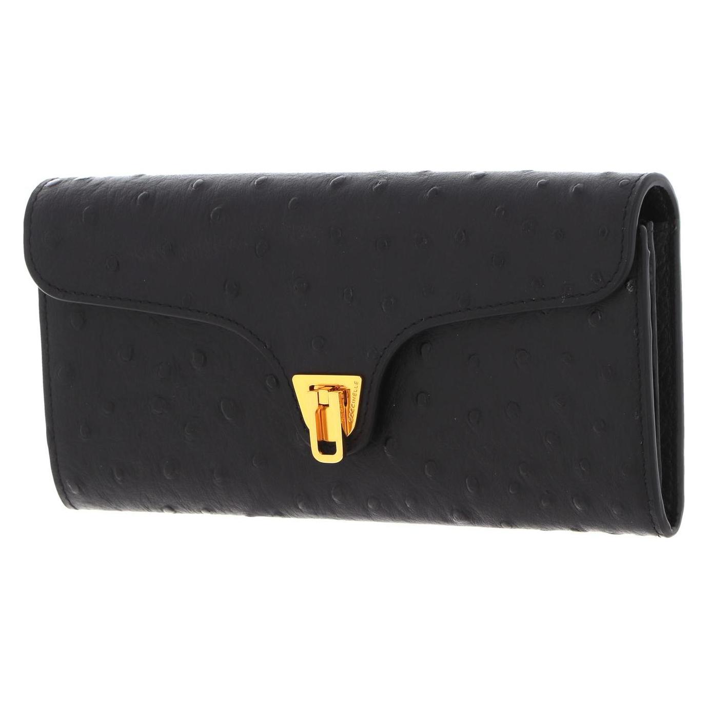 Coccinelle, Damen, Portemonnaie, Beat Ostrich Wallet, Schwarz