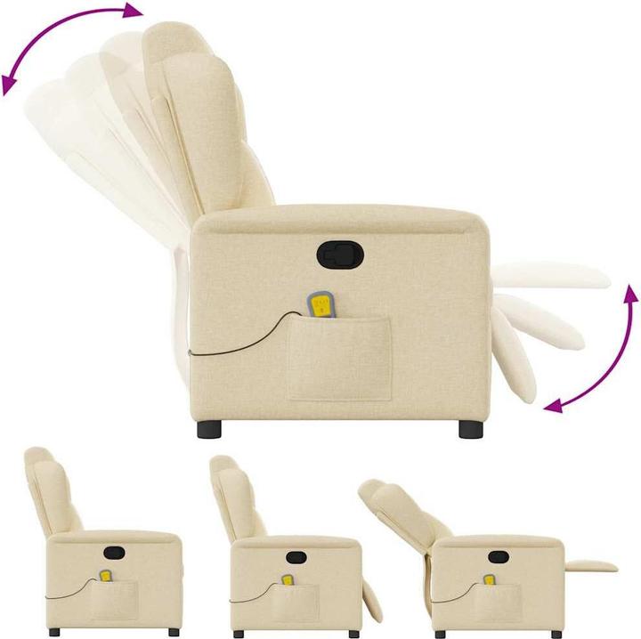 Actual product image VidaXL Massage chair cream fabric
