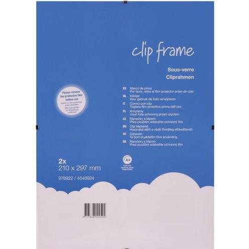 Niceday, Cornice, Cornice a clip 978922 A4 Trasparente 29,7 x 21 cm (A4)