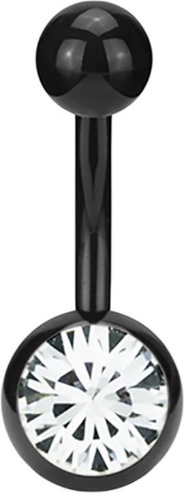 Produktbild Star Piercing Banane Absolute Black mit Swarovski Kristallkugel silber (ohne Messing, Chirurgenstahl 316L)