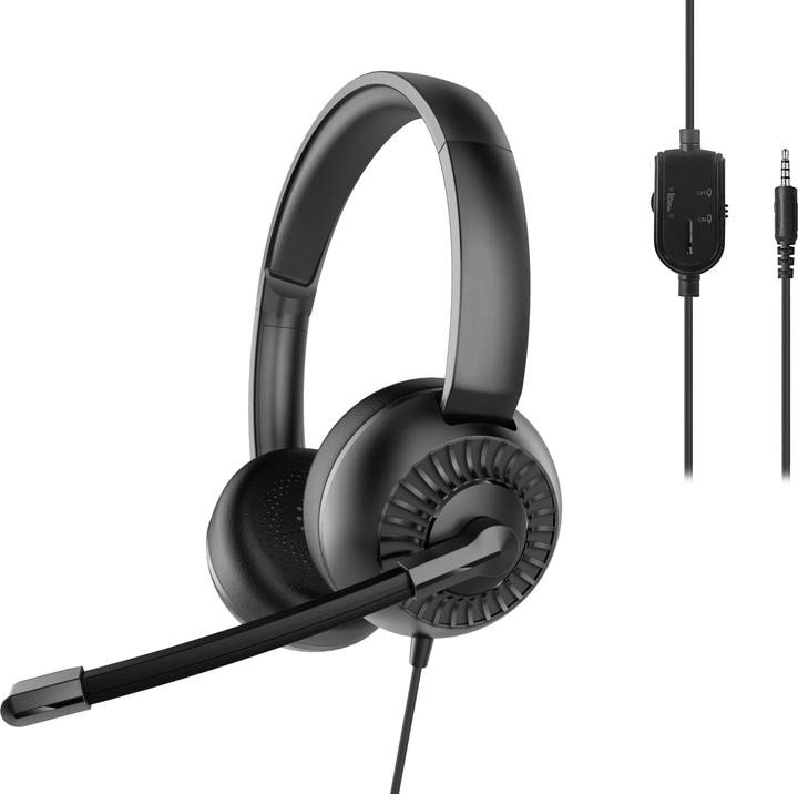 Speedlink METIS Stereo Headset, 3.5mm Jack with Y-Adapter, black (Cable)