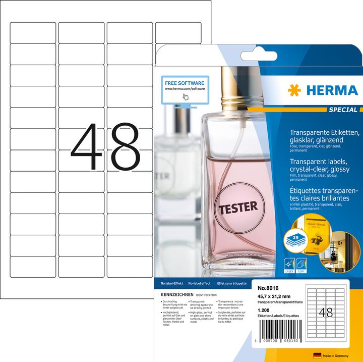 Actual product image HERMA Transparent labels A4