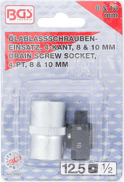 Produktbild BGS Ölablassschrauben-Einsatz Vierkant 8 mm / 10 mm