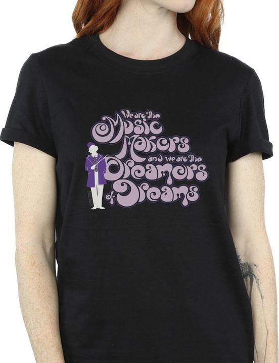 Actual product image Willy Wonka & the Chocolate Factory Womens/Ladies Dreamers Text Cotton Boyfriend T-Shirt (3XL)