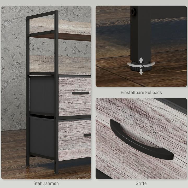 Image du produit Homcom Kommode Polyester, MDF Grau (29 x 98 x 85 cm)