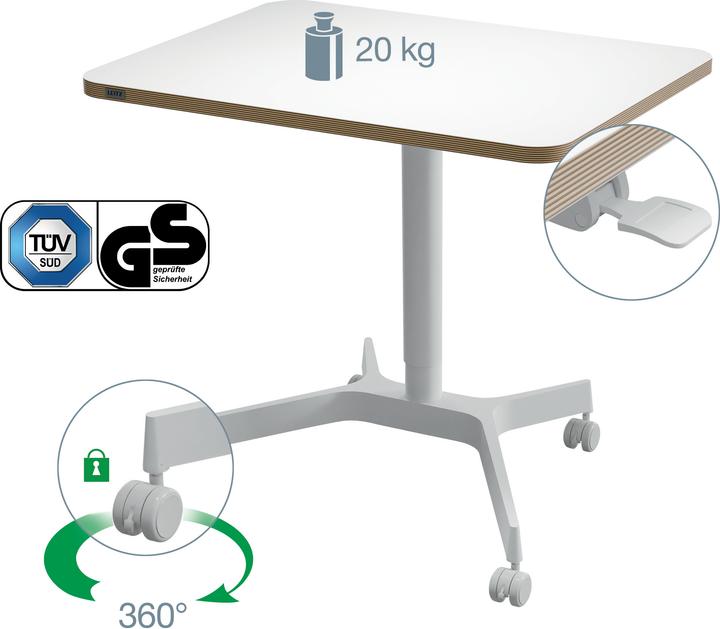 Image du produit Leitz Ergo Compact Workstation Bureau réglable en hauteur (80 x 60 x 75 cm)