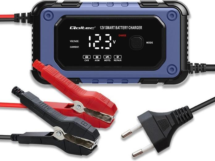 Produktbild Qoltec Prostownik do akumulatora z funkcją naprawy | Inteligentna mikroprocesowa ładowarka| 12V | (12V, 6 A)