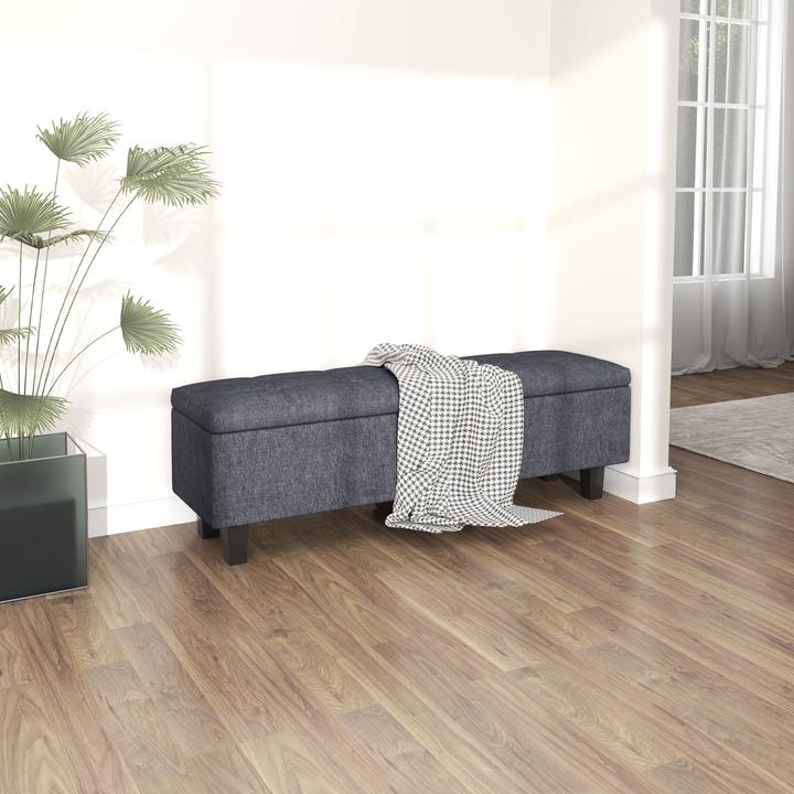 Image du produit Homcom Sitzbank Leinen Dunkelgrau (138 cm)