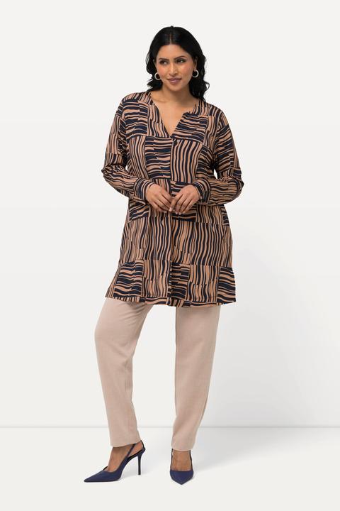 Produktbild Ulla Popken Long-Slinkyshirt, A-Linie, Tunika-Ausschnitt, Langarm (42, 44)