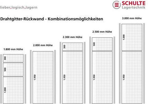 Actual product image Schulte Lagertechnik Wire mesh rear panel MULTIplus bright galvanised